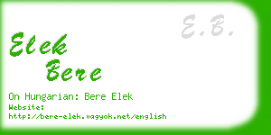 elek bere business card